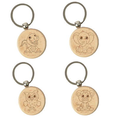 Personalisierter Anhänger aus Holz 4cm Schlüsselanhänger Rucksackzubehör Schule