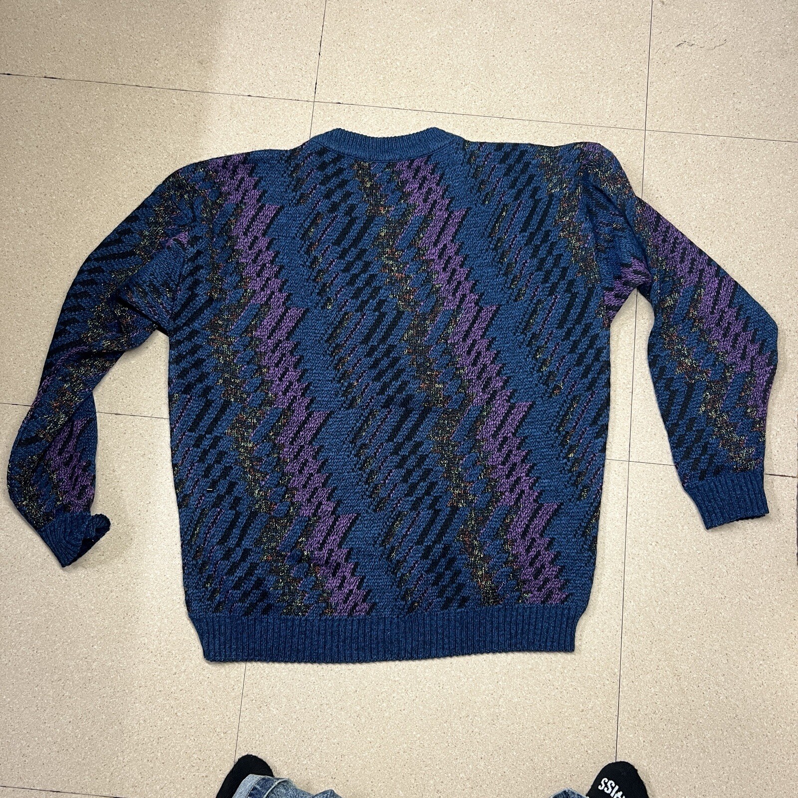 Vtg Protege Coogi style purple Blue pullover swea… - image 3