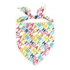 Birthday Dog Bandanas 1 Pack Colorful HBD Dog Scarfs for Boy and Girl Pet Sca...