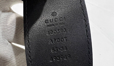 GUCCI Double GG Buckle Logo Black Leather Belt Made in Italy GUCCI Double GG Buckle Logo Black Leather Belt Made in Italy
