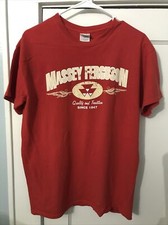 Vintage Massey Ferguson Tractor Logo Mens Red T-shirt Size M