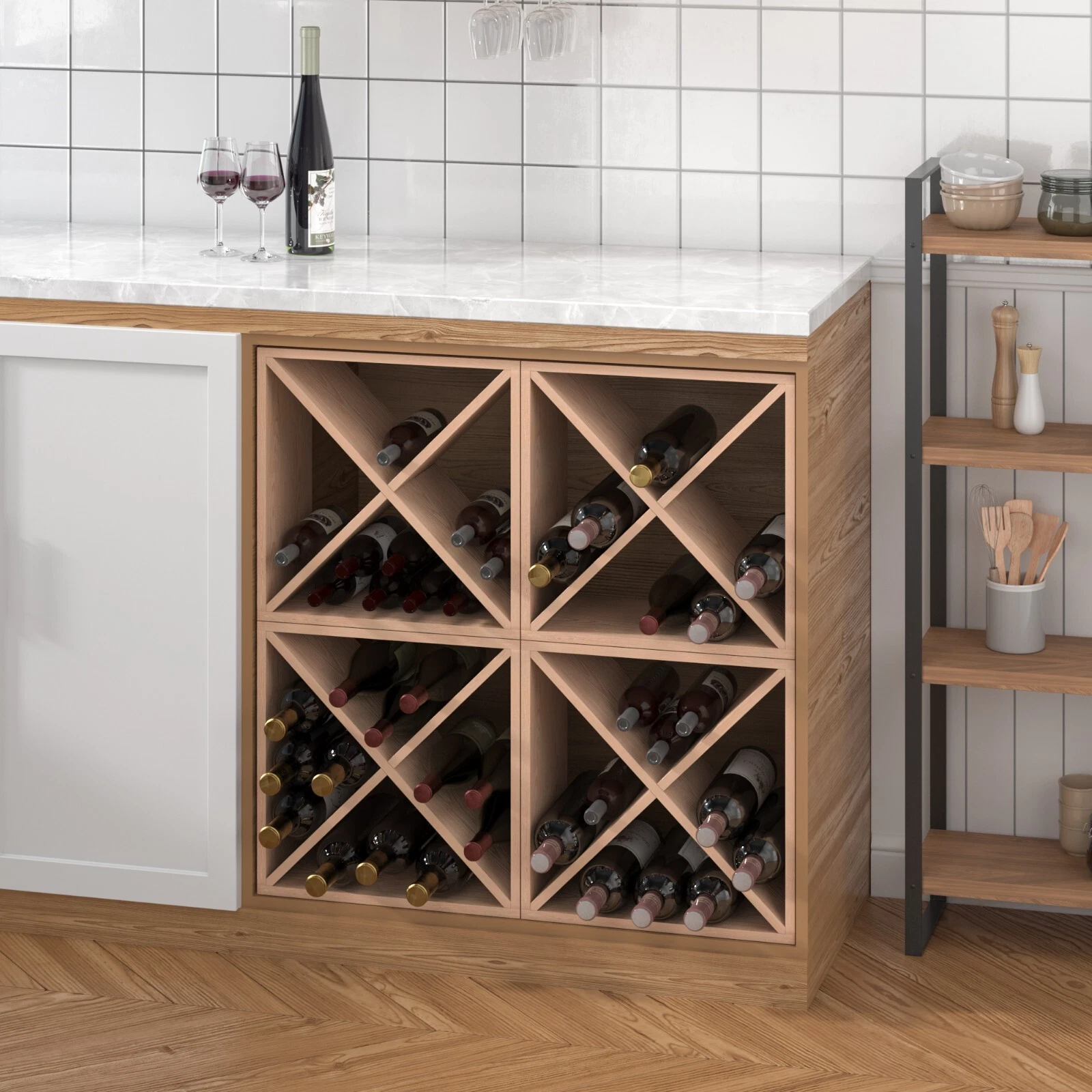 JAXPETY Freestanding Stackable Wine Rack - Thumbnail 3
