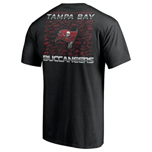 Men Tampa Bay Buccaneers Super Bowl LV Champions Signature Roster Black T-Shirt - Picture 3 of 5