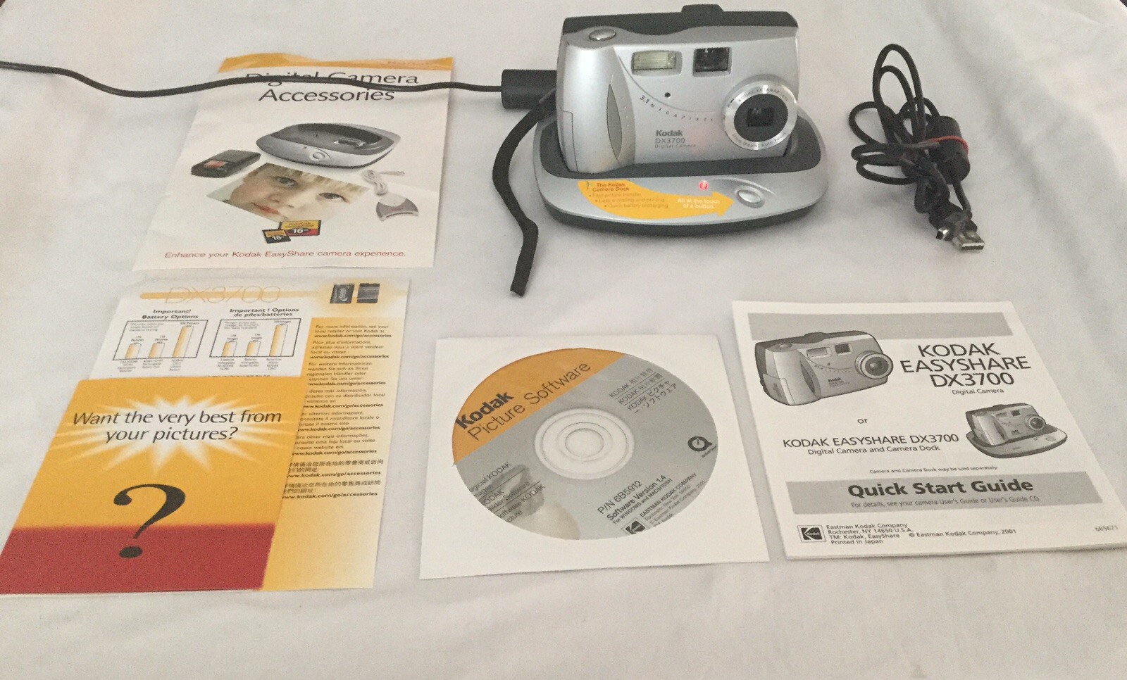 Genuine Kodak (DX3700) 37mm Light Gray Auto Focus Digital Camera eBay