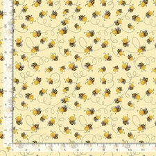 Animal Fabric | Bee Toss Light Yellow | Timeless Treasures YARD