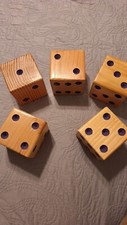 Dice-Five Large Handmade Wood Dice.