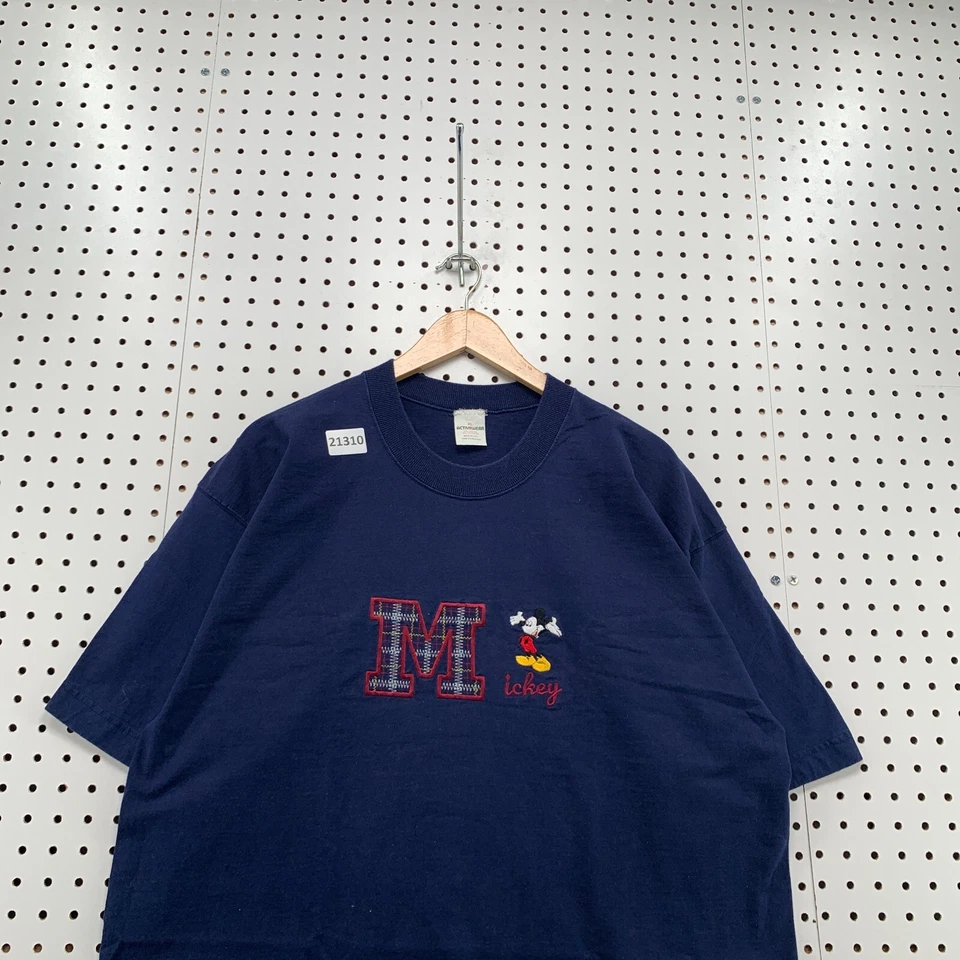 Camisa De Colección Disney Mickey Mouse Azul Puntada Única Bordada Para Hombres XL 23.5X32.5 Foto 3 de 4