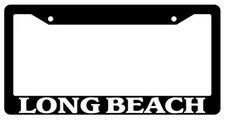 Black License Plate Frame Long Beach City State Auto Accessory 1532