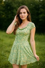 Vintage 90s Wrapper Y2K BOHO Retro Floral Dress Cottagecore Fairycore Size M
