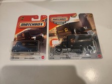 MatchBox plataformas de trabajo UPS camión de carga y furgoneta de entrega UPS / NUEVO lote de 2 (HTF)