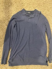 Collared Polo Men  s Sweater Size Large Navy Blue