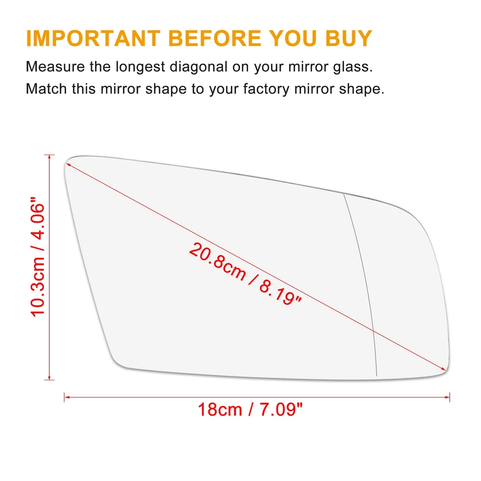 Pack de 1 Espejo Retrovisor Cristal Lado Derecho BMW M5 M6 2006-2009 Coche Foto 3 de 4