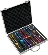 Chakra Tuning Fork Set for Healing,7 Chakra and 1 Soul Purpose Weighted Colorful