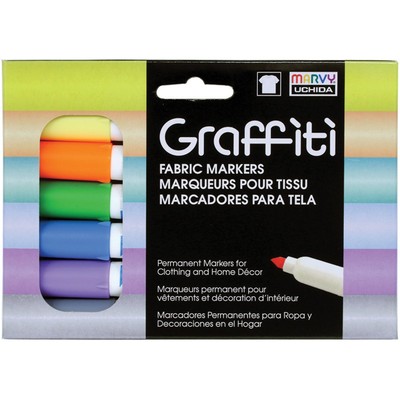 3er Pack Uchida Graffiti Stoffmarker 6/Pkg - Pastelltöne 560-6P