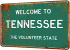 Vintage Tennessee City Welcome Sign -Rustic Metal Tin Decor for Home Garden Rest