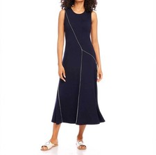 Karen Kane Reverse Seam Midi Dress Navy