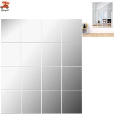 Acrylic Self-adhesive Frameless Wall Mirror Tiles Decor 14'' x 12'' 16PCS Mirror