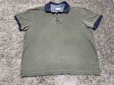 Vintage LL Bean Mens Large Green Polo Shirt 100% Cotton Made in USA 90s