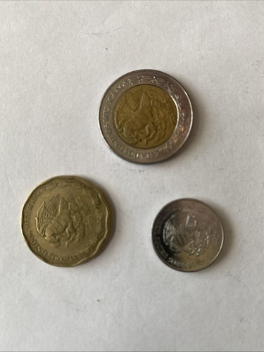 2006 Mexico Coins-2 Pesos, 50 and 10 Centavos-Circulated - Picture 5 of 6