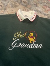 Vintage Fruit Of The Loom Winnie The Pooh Sweatshirt Best Grandma w/ Collar L