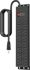 20 Amp Heavy Duty Power Strip with 16 Outlets and 6 FT Extension Cord