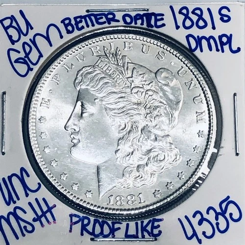 1881 S BU UNCIRCULATED MORGAN SILVER DOLLAR AUTHENTIC U.S.MINT FREESHIPPING 4335