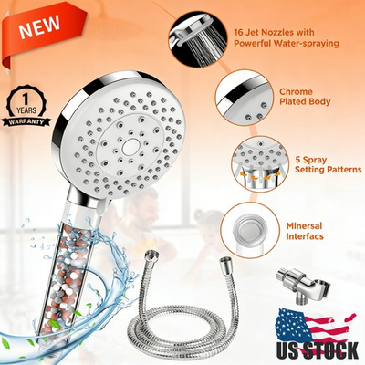 #ad Filtered Shower Head with Handheld High Pressure5 Spray Modes for Bathroomq $11.99