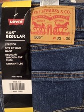 Levi's 505 Stretch Straight Leg jeans Medium Wash Men's Regular Fit 32/30
