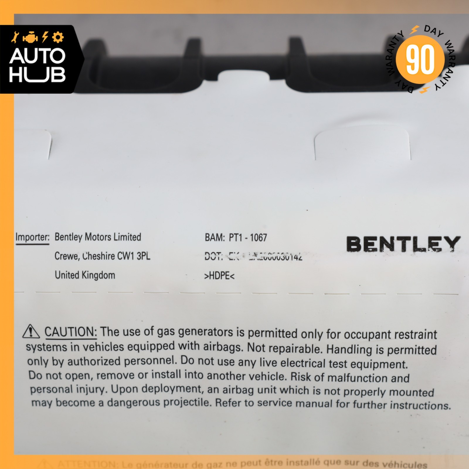 12-18 Bentley Continental Flying Spur GTC Passenger Dash Airbag Air Bag OEM 40k