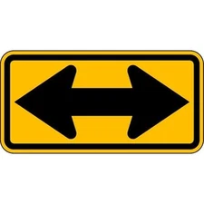 Lyle W1-7-24Ha Double Arrow Traffic Sign, 12 In Height, 24 In Width, Aluminum,