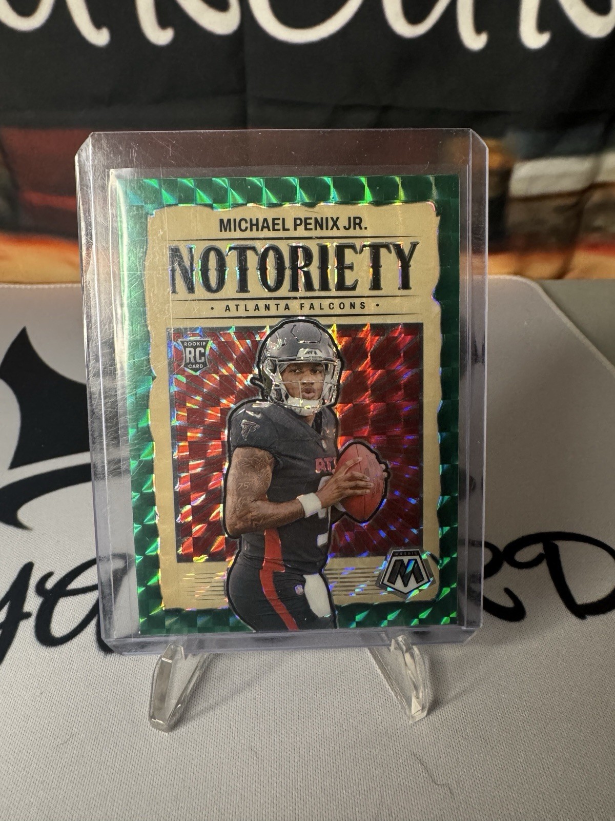 2024 Panini Mosaic - Notoriety Michael Penix Jr. #20 Green Mosaic Prizm (RC)