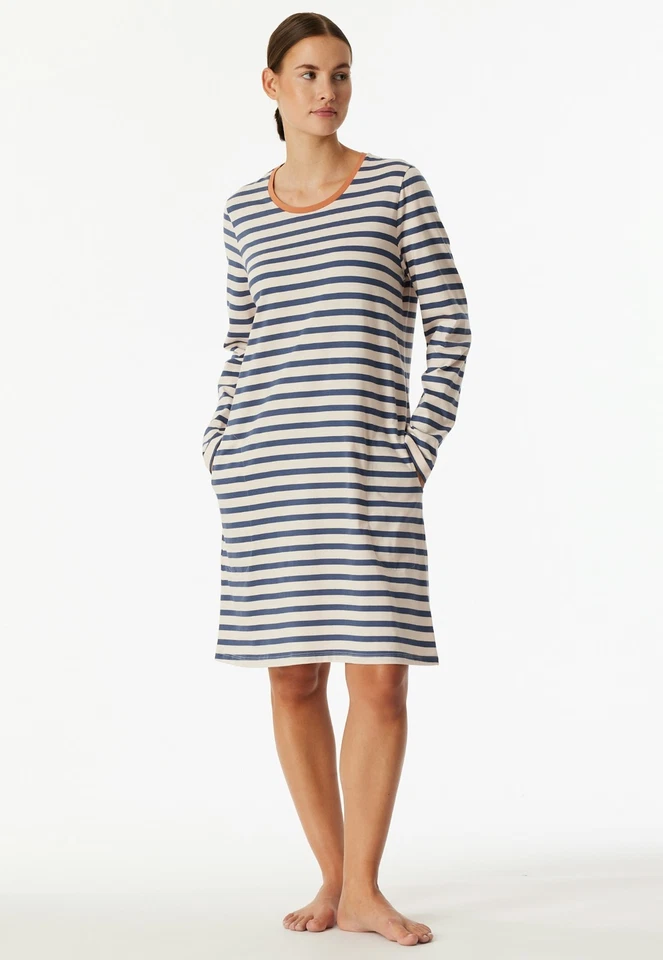 Schiesser Camicia da Notte Donna 95 CM Lunghe Sleepshirt 36 38 40 42 44 46 48 - Imagen 2 de 4