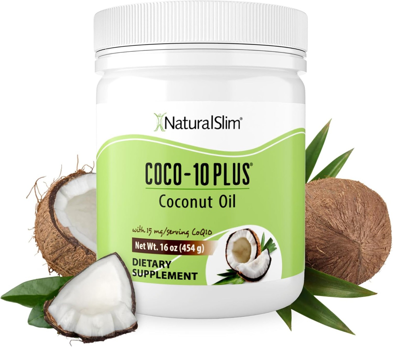 NaturalSlim COCO-10 PLUS "Super" Organic Coconut Oil with CoQ10