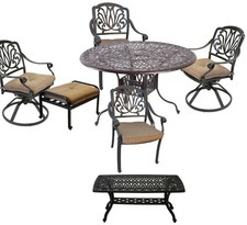 7-piece outdoor dining set with coffee table and ottoman heavy patio furniture.