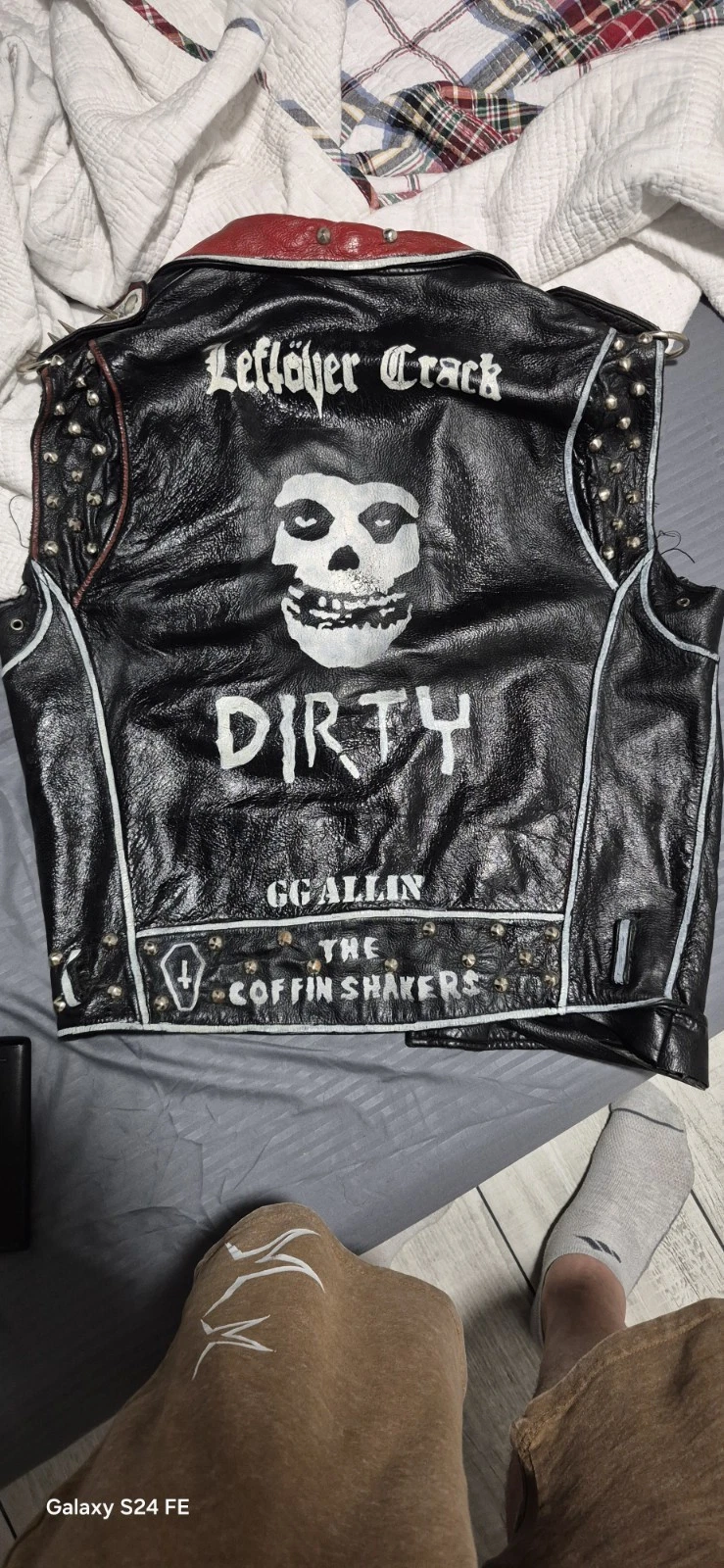 One-of-a-Kind Handmade DIY Leather Punk Battle Vest (Size XL/XXL) - product detail image 1