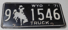 1971 Wyoming truck license plate