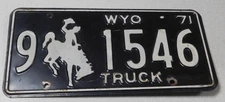 1971 Wyoming truck license plate