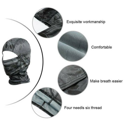 Military Tactical Camo Balaclava Helmets Hunting Face Masks Airsoft Sniper Hats♮ - Picture 8 of 21