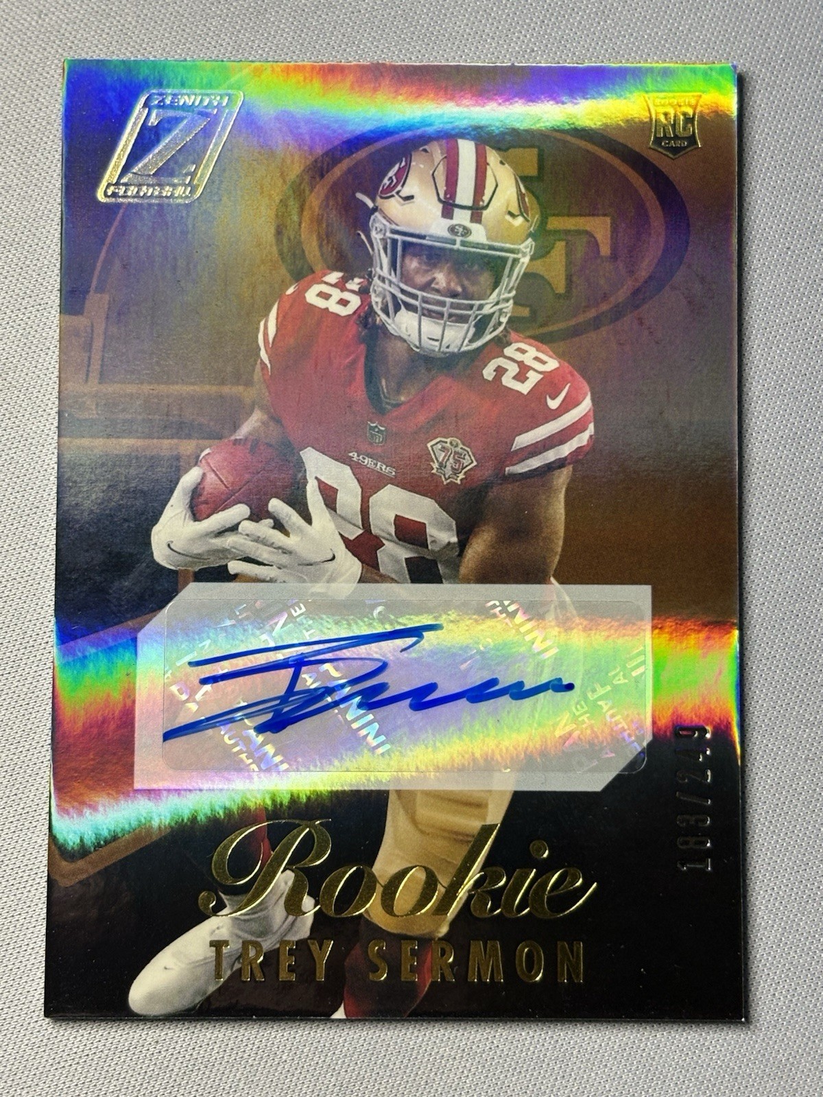 Trey Sermon 2021 Panini Zenith Football Rookie Auto /249 #72 SF 49ers 🔥