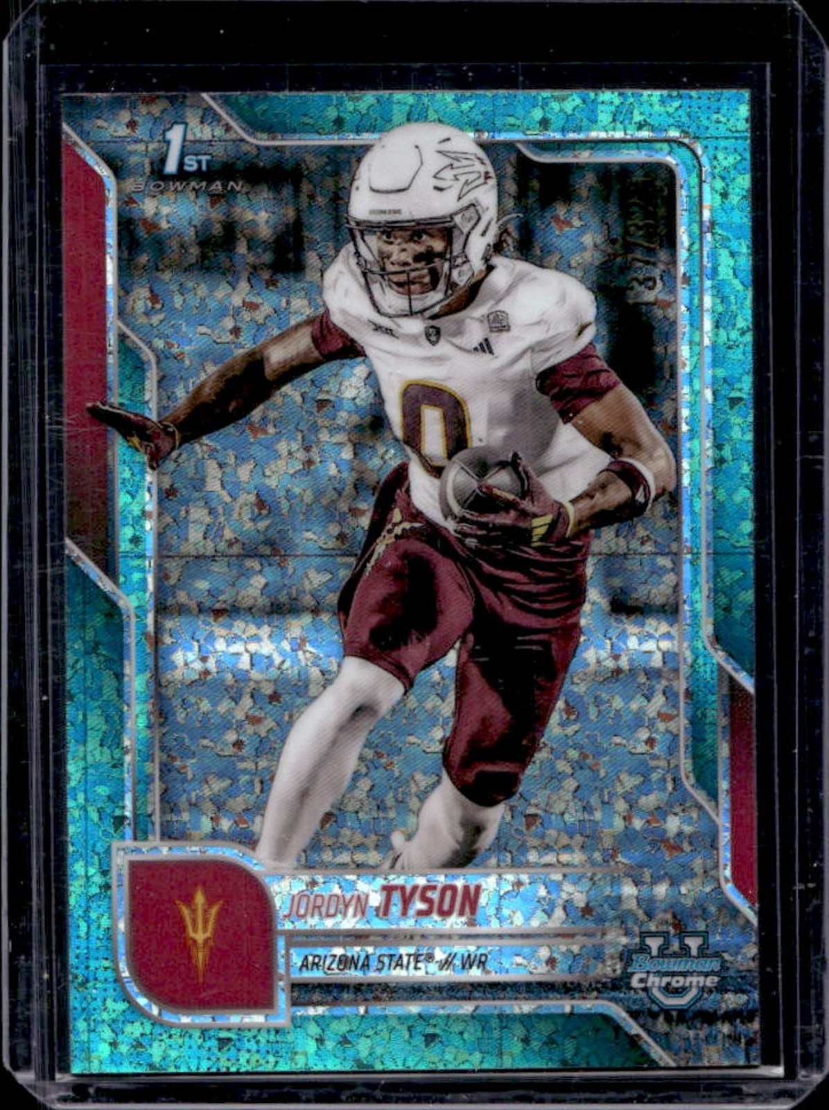 2025 Bowman Chrome U Jordyn Tyson Aqua Mini-Diamond Refractor 1st #/325