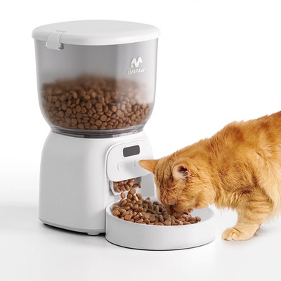  Programmable Pet Food Dispenser with LCD Display, up to 6 Meals/Day, Dual Power