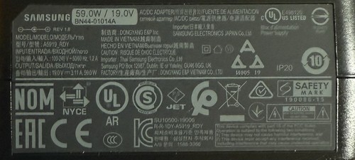 Samsung Odyssey G5 Moniteur Adaptateur Secteur Alimentation 19V 3.11A 59W BN4401014A - Photo 3/3
