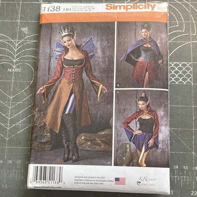 Simplicity 1138 Women s Fantasy Costume Sewing Pattern Complete Outfit Size S