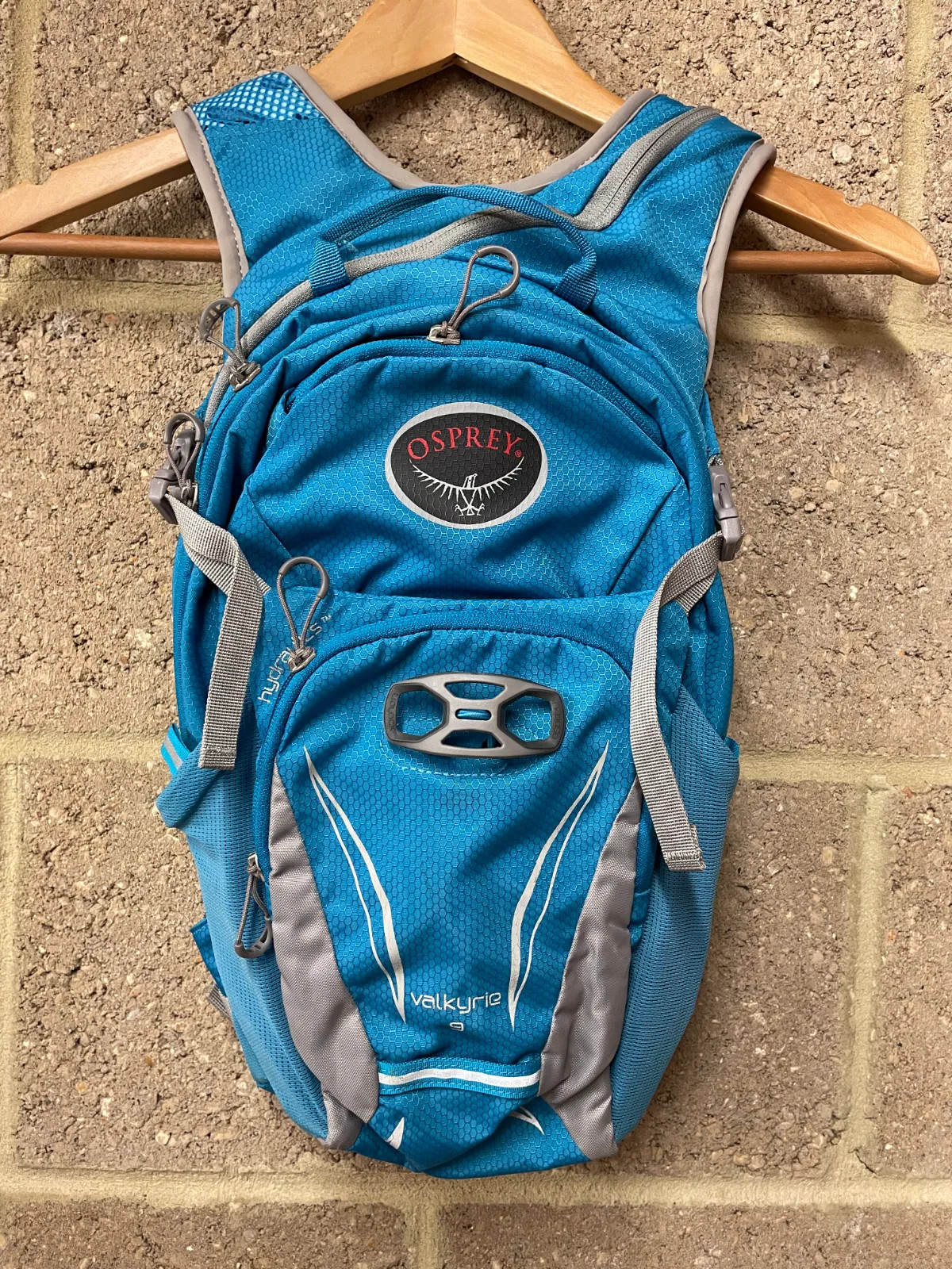 Osprey Valkyrie 9 Hydration Pack Blue Nylon Mesh Trail Running Hiking Outdoor