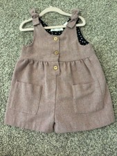 Zara Cotton Little Girls Romper 3-4, Dusty Pink, Button