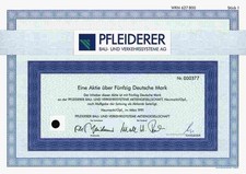 Pfleiderer Bau Verkehrssysteme Neumarkt Oberpfalz 50 DM Heilbronn Neckar Gründer