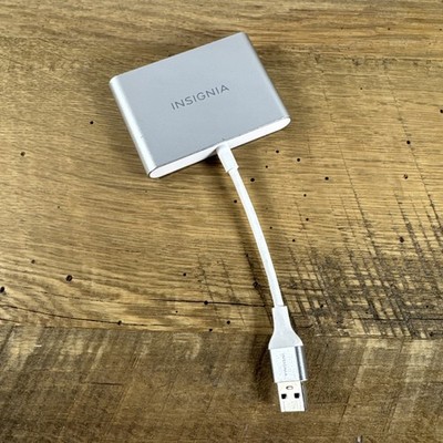 INSIGNIA- USB to Dual HDMI Adapter - 4K/1080P Silver NS-PU32H4A