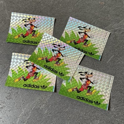 5x Vintage 1980s Adidas X Disney Goofy Running Sticker Collectable New Rare OG