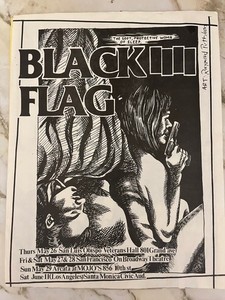 VINTAGE Black Flag FLYER PUNK Pettibon