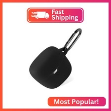 Geiomoo Silicone Case for JBL Tune Flex, Protective Cover with Carabiner Black 